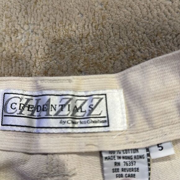 Vintage early 90s Chazzz Credentials Khaki corduroy shorts , sz. 5 (fits small) - Picture 3 of 8